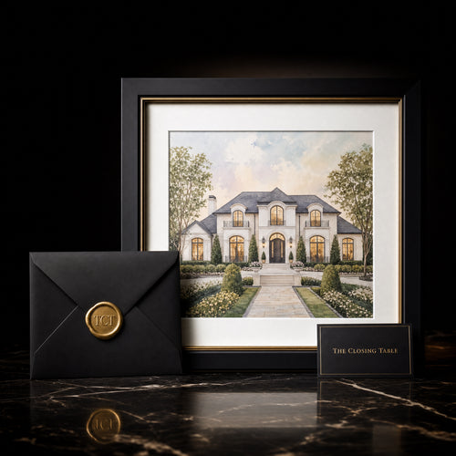 Custom Home Portrait — Watercolor — The Closing Table luxury closing gift
