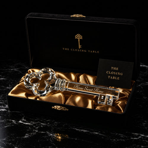 Engraved Crystal Key Holder — The Closing Table luxury closing gift