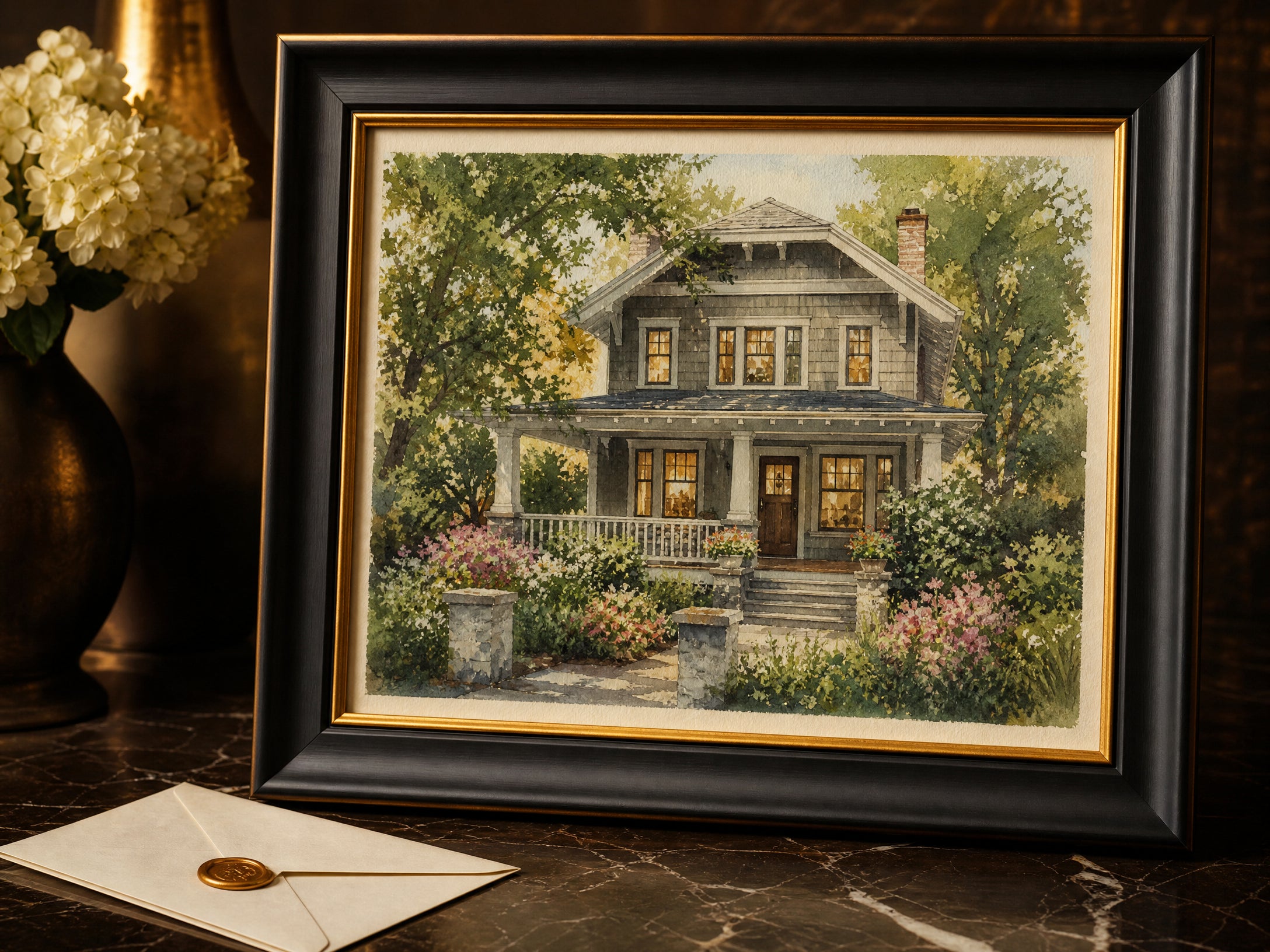 Custom Home Portrait — Watercolor